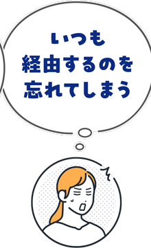 いつも経由するのを忘れてしまう